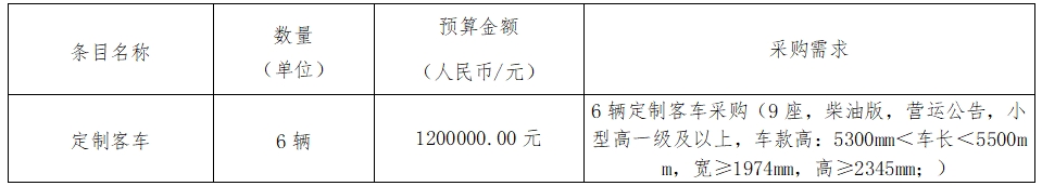 華夏城投項目管理有限公司關(guān)于馬鞍山長客6輛定制客車采購項目（采購編號：CYZB2024011）公開招標(biāo)公告